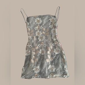 Lucy in the Sky - silver floral lace dress